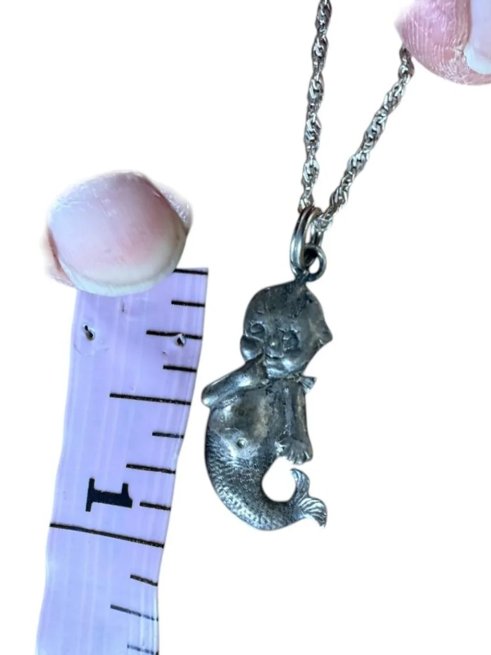 Silver‎ Baby Mermaid Necklace